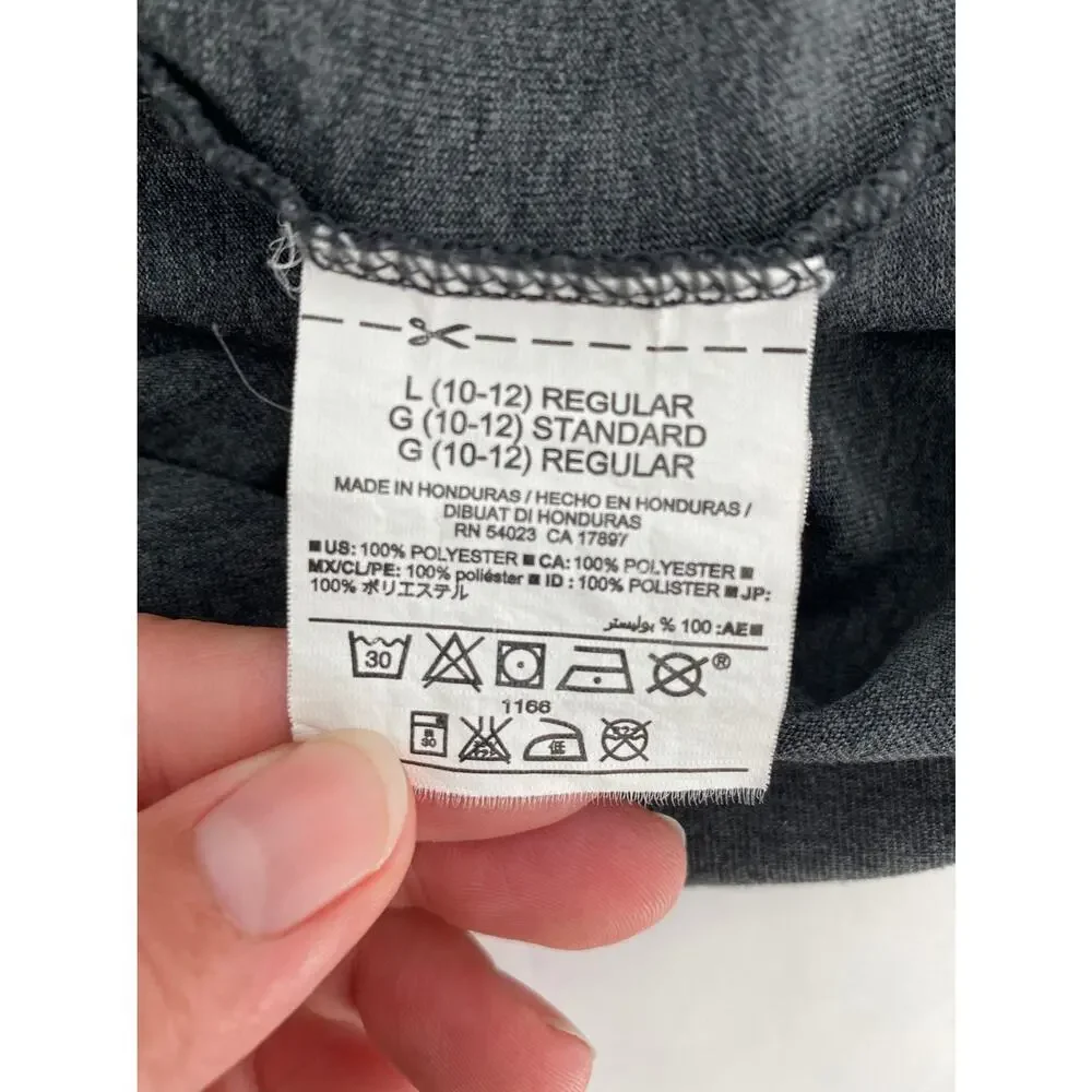 Old Navy Active Run Wild Print Racerback Tank Top Gray Girls Large 10-12